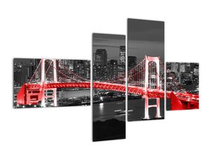 Nočná fotka mosta - obraz