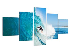Surfer na vlne - moderný obraz