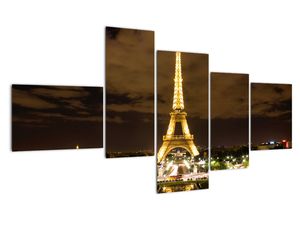 Nočná Eiffelova veža, obrazy