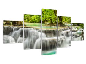 Obraz lesných vodopádov