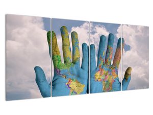 Obraz - mapa sveta na dlani