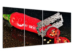 Obraz papriky s žiletkou
