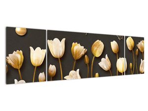 Obraz zlatých tulipánov