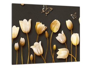 Obraz zlatých tulipánov