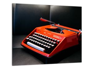 Obraz červeného písacieho stroja