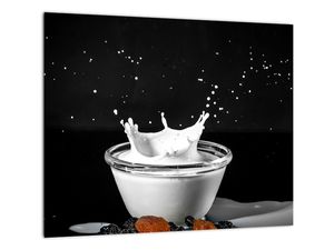 Obraz misky s mliekom